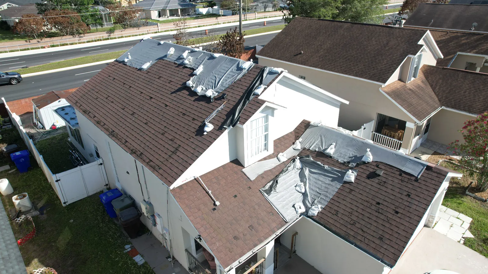 Before — Roof replacement with solar panel reinstall